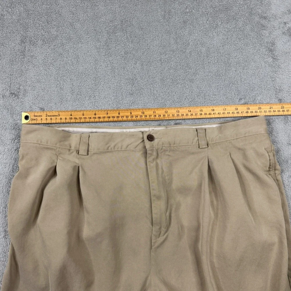 Tommy‎ Bahama Mens W40in. x L28in. 100% Silk Pleated Relaxed Fit Khaki Tan Pants